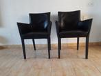 Twee lederen stoelen, Ophalen, Gebruikt, Twee, Zwart