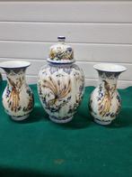 kaststel bloemen en pauw decor, Antiek en Kunst, Antiek | Vazen, Ophalen of Verzenden