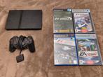Sony PS2 + Games, Controller & Stuurtje, Met games, Zwart, Met 2 controllers, Ophalen of Verzenden