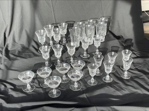 Vintage kristal glasservies Glendale Val Saint Lambert, Antiek en Kunst, Antiek | Glas en Kristal, Ophalen