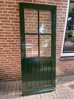 Hardhouten voordeur., Doe-het-zelf en Verbouw, Ophalen, 80 tot 100 cm, 200 tot 215 cm, Glas