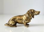 Antiek Beeldje van Teckel Hond in brons of messing., Antiek en Kunst, Antiek | Koper en Brons, Verzenden