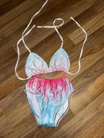 Bikini zwempak roze blauw 134 140, Bikiniset, Nieuw, Maat 134, Verzenden