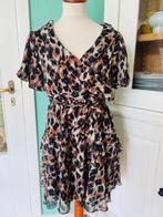 Mimi Leopard puff sleeve dress orange van Colourful Rebel S., Bruin, Colourful Rebel, Ophalen of Verzenden, Zo goed als nieuw