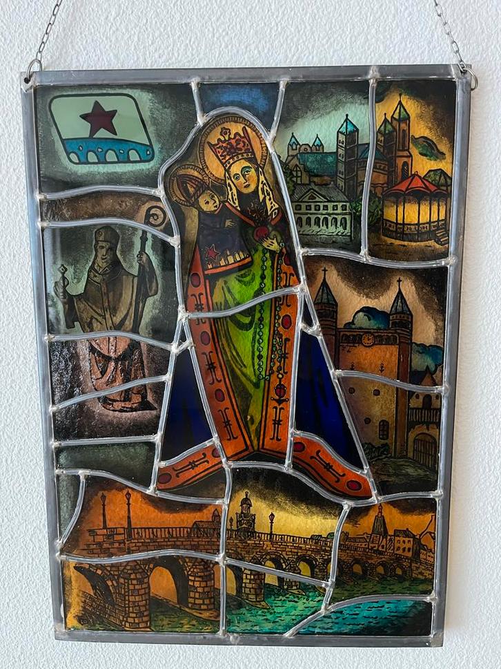 Glas in Lood Tafereel Maastricht, Antiek en Kunst, Antiek | Wandborden en Tegels, Ophalen