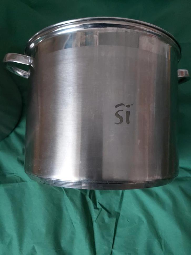 Pan, Huis en Inrichting, Keuken | Potten en Pannen, Zo goed als nieuw, Koekenpan of Braadpan, Rvs, Inductieplaat, Keramische plaat