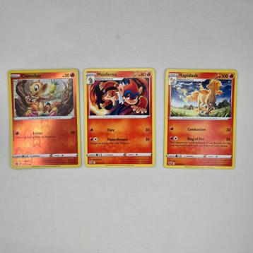 Lot van 3 Fire Pokémon TCG Monferno Rapidash Chimchar Holo beschikbaar voor biedingen