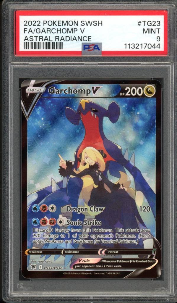 Garchomp V PSA 9 - TG23/TG30 - Astral Radiance 2022, Hobby en Vrije tijd, Verzamelkaartspellen | Pokémon, Zo goed als nieuw, Losse kaart