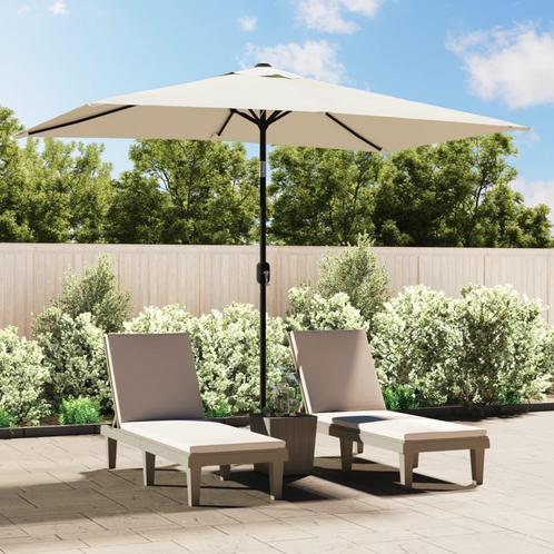 Parasol vierhoekig zandwit 200 x 300 cm gratis bezorgd, Tuin en Terras, Parasols, Nieuw, Stokparasol, Kantelbaar, Verstelbaar