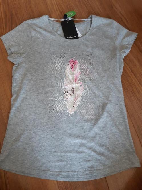 Jean Pascale grijs t-shirt met opdruk. Nieuw met kaartje. M, Kleding | Dames, T-shirts, Nieuw, Maat 38/40 (M), Grijs, Korte mouw