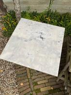 Marmeren Bistrotafel 2 stuks, Ophalen, Zo goed als nieuw, Vierkant, Overige materialen