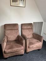 Gratis af te halen 2 nubuck leren stoelen, Ophalen, Gebruikt, Leer