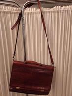 Vintage leren aktetas, Sieraden, Tassen en Uiterlijk, Tassen | Schoudertassen, Ophalen, Gebruikt, Bruin