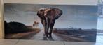 Schilderij glas olifant pure living, Huis en Inrichting, Ophalen, Zo goed als nieuw, Schilderij, 75 cm of meer