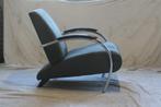 Originele Jan des Bouvrie Gelderland 5470 Alcantara Fauteuil, Ophalen, Design Klassieker, Metaal, Minder dan 75 cm