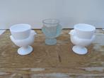 3 Vintage glazen Eierdopjes " Kip ", Antiek en Kunst, Ophalen of Verzenden