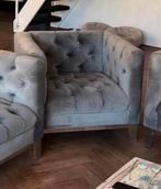 Rivièra Maison Fauteuil - Velvet Grijs, Ophalen, Zo goed als nieuw, Stof, 75 tot 100 cm