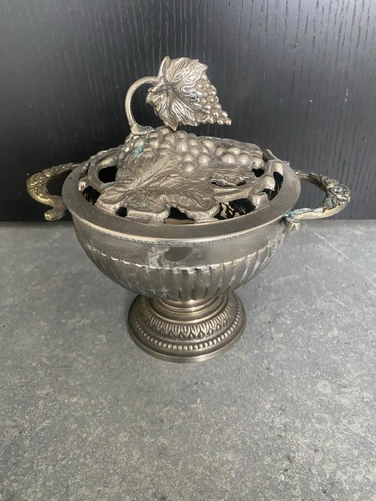 Potpourri Houder met Druivenmotief, Antiek en Kunst, Antiek | Goud en Zilver, Ophalen of Verzenden