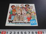 sticker Wij sparen bij de NMS, Ophalen, Zo goed als nieuw, Bedrijf of Vereniging