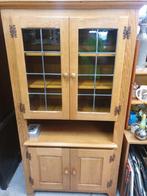 Houten Buffetkast met Glazen Deuren, Ophalen, Glas, 50 tot 100 cm, 150 tot 200 cm