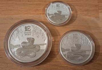 PM Lunar 3 Snake/Slang 1/2oz + 1oz + 2oz zilver 2025  beschikbaar voor biedingen