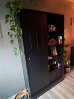Zwarte wandkast met schuifdeur, Huis en Inrichting, Ophalen of Verzenden, Zo goed als nieuw, 25 tot 50 cm, 100 tot 150 cm