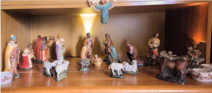 Nostalgische Authentieke Kerstgroep, Antiek en Kunst, Kunst | Beelden en Houtsnijwerken, Ophalen