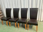 4 skai stoelen, Huis en Inrichting, Gebruikt, Bruin, Ophalen