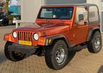 ‼️JEEP WRANGLER TJ 2.5 120PK ORANJE HARD/SOFTTOP YOUNGTIMER, Auto's, 2500 cc, 4 cilinders, Zwart, Leder