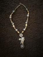 Mooie kralen ketting met hanger, Sieraden, Tassen en Uiterlijk, Kettingen, Beige, Ophalen of Verzenden, Zo goed als nieuw, Overige materialen