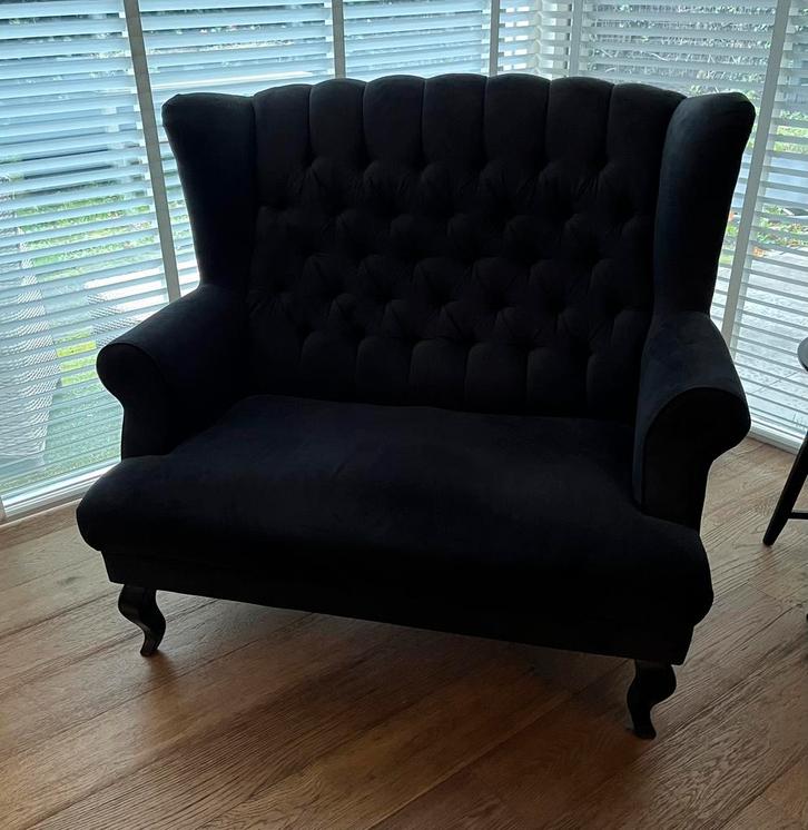 Luxe LOVECHAIRE in zwart velvet, Huis en Inrichting, Fauteuils, Zo goed als nieuw, Minder dan 50 cm, Ophalen