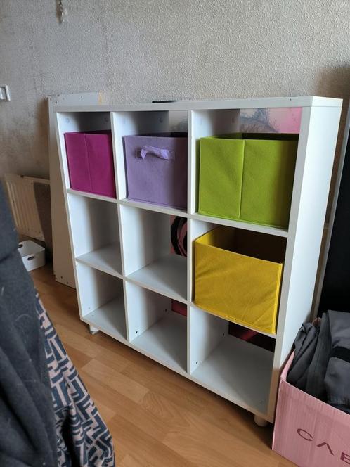 Praxis Vakkenkast met 9 vakken en opbergboxen, Huis en Inrichting, Kasten | Boekenkasten, Gebruikt, 50 tot 100 cm, Minder dan 100 cm