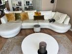 Bank lounge leer, Huis en Inrichting, Banken | Bankstellen, Ophalen, Gebruikt, 100 tot 125 cm, Hoekbank