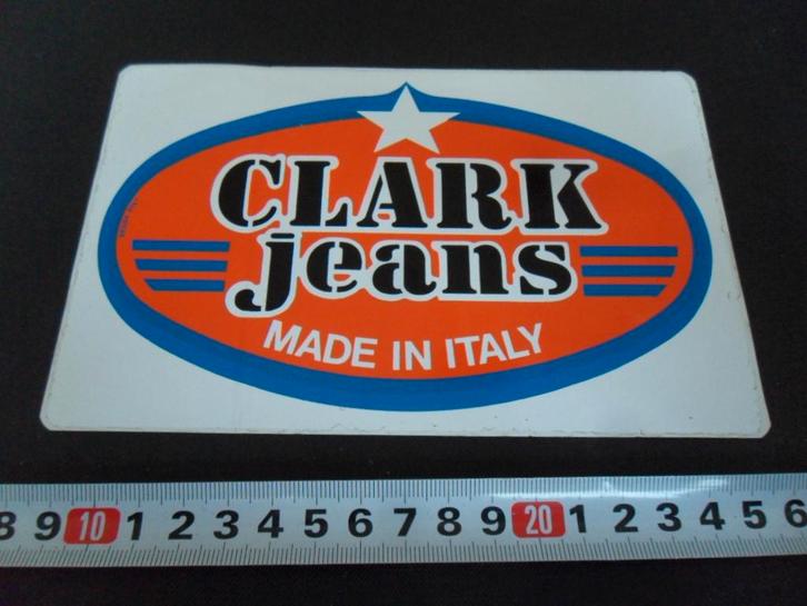 sticker CLARK Jeans Made in Italy, Hobby en Vrije tijd, Stickers en Plaatjes, Zo goed als nieuw, Sticker, Ophalen