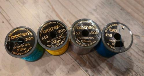 Brother borduurgaren geel blauw paars turkoois nieuw en zgan, Hobby en Vrije tijd, Borduren en Borduurmachines, Nieuw, Borduurgaren of Zijde