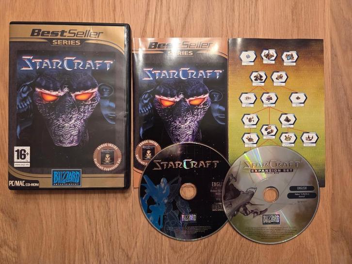 Starcraft + Brood War (compleet), Spelcomputers en Games, Games | Pc, Zo goed als nieuw, 1 speler, Vanaf 3 jaar, Ophalen of Verzenden
