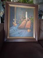 Stilleven Schilderij met Kaars en Boek, Antiek en Kunst, Ophalen of Verzenden