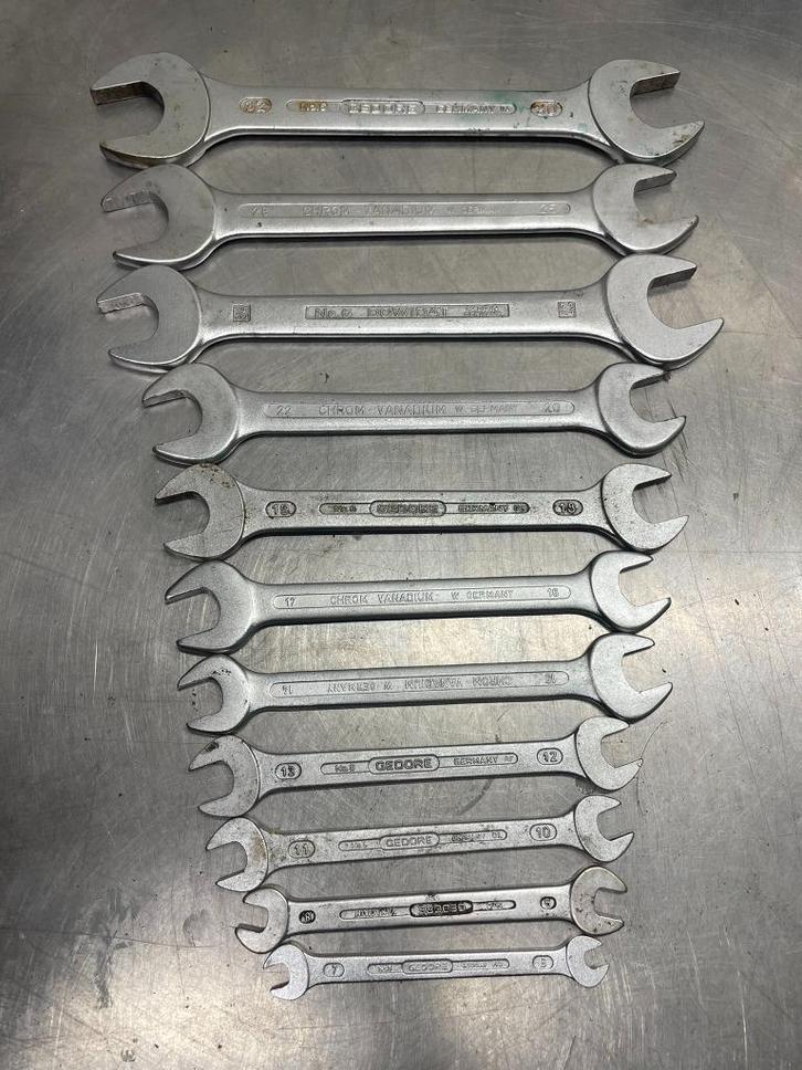 Steeksleutelset 11 delig Gedore, Saltus en Dowidat, Doe-het-zelf en Verbouw, Gereedschap | Handgereedschap, Gebruikt, Ophalen of Verzenden