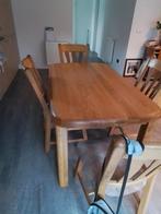 Eiken tafel met stoelen., Huis en Inrichting, Ophalen, 50 tot 100 cm, Zo goed als nieuw, Vijf personen of meer