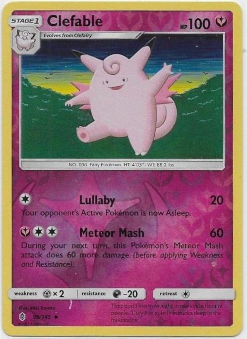 Guardians Rising,  Clefable [reverse] 89/145, Hobby en Vrije tijd, Verzamelkaartspellen | Pokémon, Nieuw, Losse kaart, Verzenden
