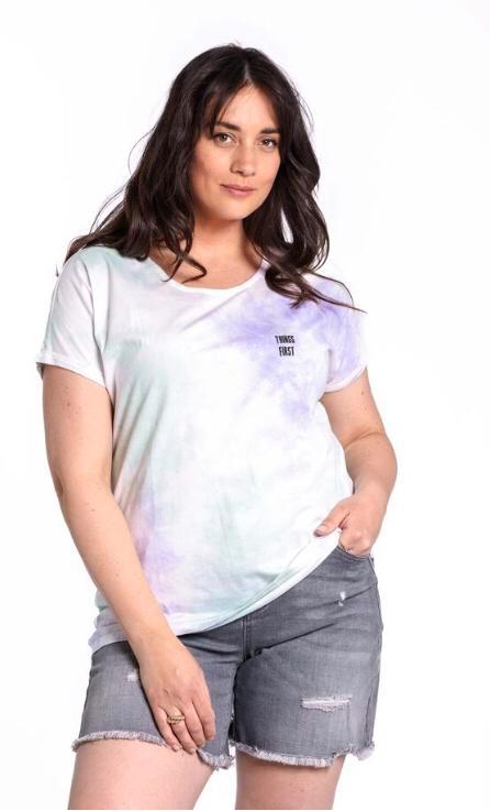 MS Mode tie dye top lila groen wit mt XXL 50/52, Kleding | Dames, Grote Maten, Nieuw, Shirt of Top, Groen, Verzenden