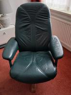 Donkergroene fauteuil, Ophalen, Gebruikt, Leer