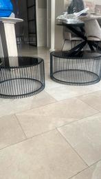 SALON TAFELS GROOT EN KLEIN MODEL, Metaal of Aluminium, Rond, Ophalen of Verzenden, Zo goed als nieuw