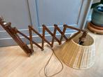 Vintage schaarlamp hout, Huis en Inrichting, Ophalen of Verzenden, Gebruikt, Hout
