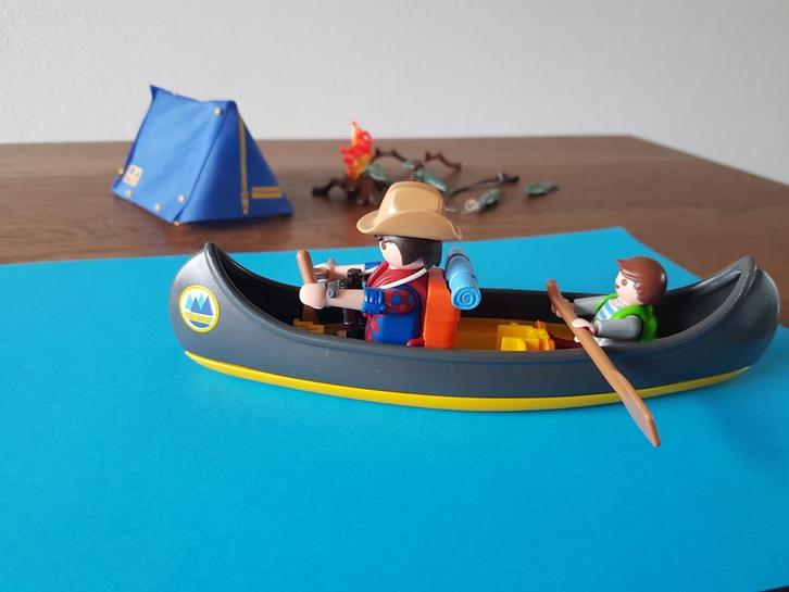 Playmobil 9323 camping kamperen vakantie vissen kano, Kinderen en Baby's, Speelgoed | Playmobil, Zo goed als nieuw, Ophalen of Verzenden