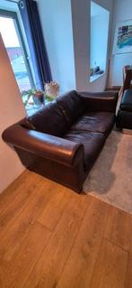 Twee leren 2-zits banken - Amsterdam, Huis en Inrichting, Ophalen, Gebruikt, Tweepersoons, Rechte bank
