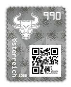 3x Cryptostamp Oostenrijk 2022 Bull Zwart - Niet Geclaimd, Postzegels en Munten, Postzegels | Nederland, Ophalen of Verzenden