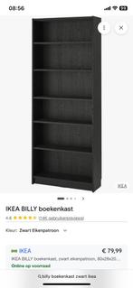 IKEA Billy Boekenkast - Zwart Eiken, Huis en Inrichting, Ophalen, Met plank(en), Minder dan 50 cm, 200 cm of meer