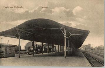 Hoek van Holland Station met stoomlocomotief TOPKAART beschikbaar voor biedingen