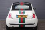Fiat 500 C Dualogic 2012 Wit Gucci Cabrio, Auto's, Beige, Cabriolet, Wit, 26 km/l